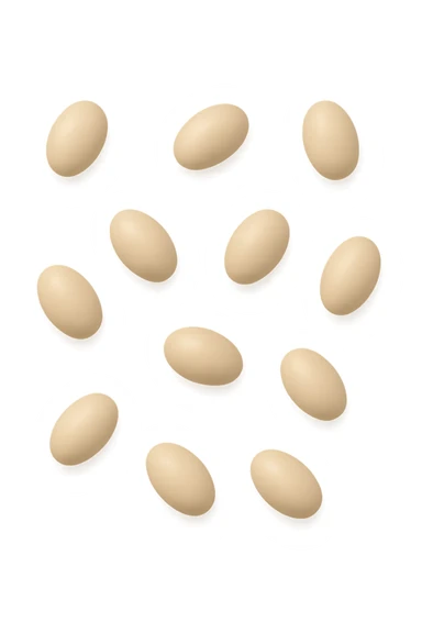 feci a palline leggermente allungate viste dall'alto sticker