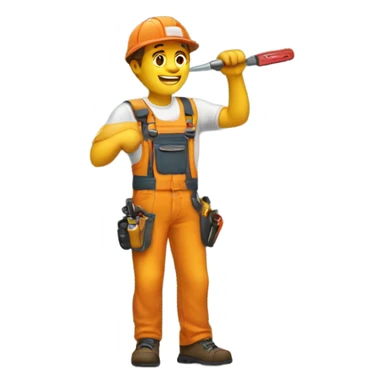 Guy fixing garage door  sticker