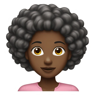 Black girl with beautiful hair and pink blouse  sticker
