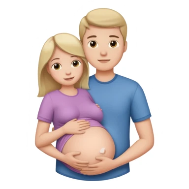 Boyfriend holding pregnant girlfriends belly sticker