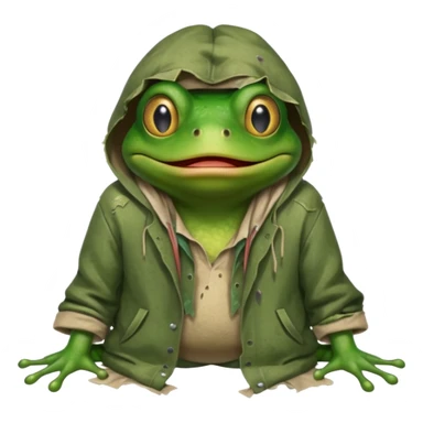 homeless forg with torn dirty clothes

 sticker