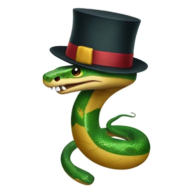 Snake in a New Year's hat sticker