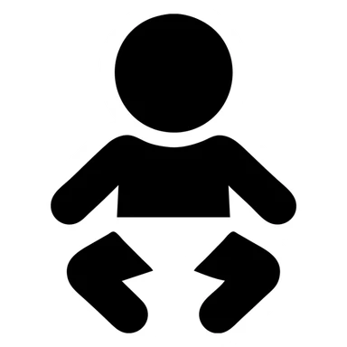 solid filled icon of a baby sticker