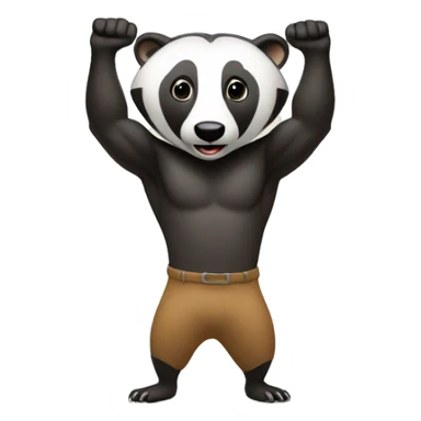 badger lifting weight up high sticker