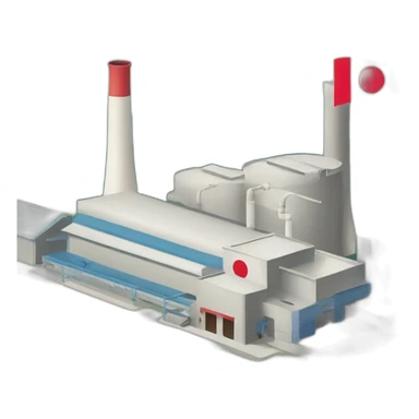 factory with Japan flag sticker