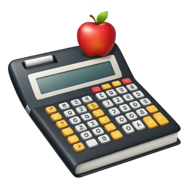 apple style emoji of accounting or bookkeeping, including ledger, calculator, financial document sticker