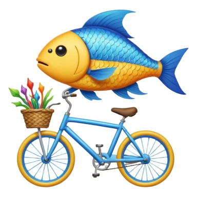 Fish on a broom on a bicycle sticker
