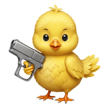Baby chick with a gun  sticker