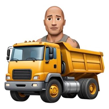 Dwayne the rock Johnson face on a dump truck sticker