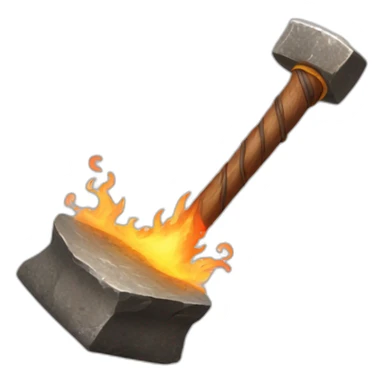 ancient hammer with flames Airbender wind around it sticker