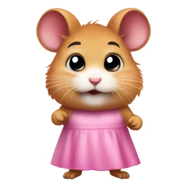 Angry hamster in pink dress sticker