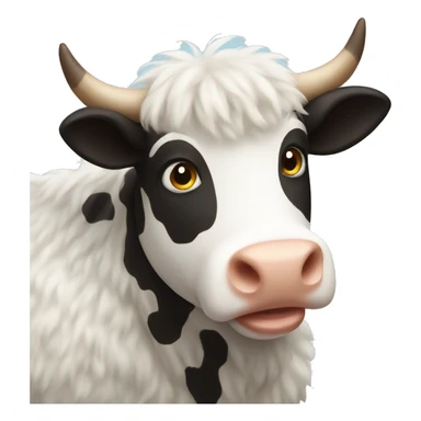 Fluffy cow sticker