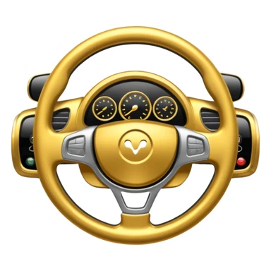 Volant voiture doré sticker