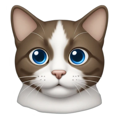 gato branco de olho azul e vesgo, com bigode e uma com uma orelha marrom sticker