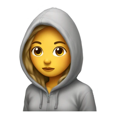 Girl curled into a ball with a hoodie on sticker