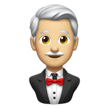 jenkins-a-gray-haired-skullet-butler-wearning-dinner-jacket-with-red-bow-tie-without-glasses-with-eyes-closed sticker