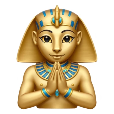 Emoji of sphinx with hands in front side sticker