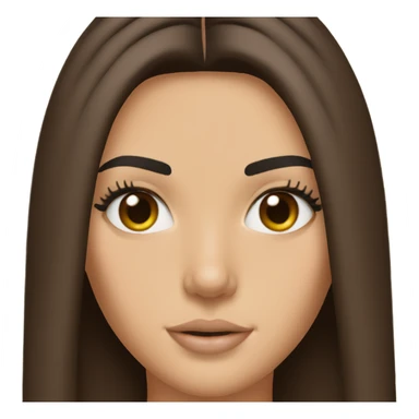 Kendall Jenner face but brown straight hair  sticker