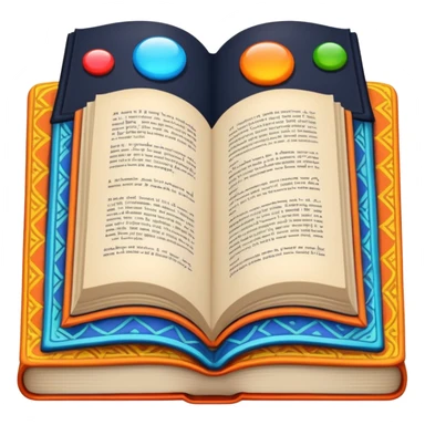 an open book with a dark cover. on the pages of the book, there are examples of tiles in bright colors sticker