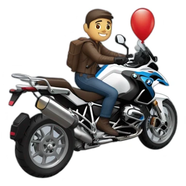 Francisco-Javier-Sans-Sánchez with knob, riding a BMW-R-1200-GS,waving sticker