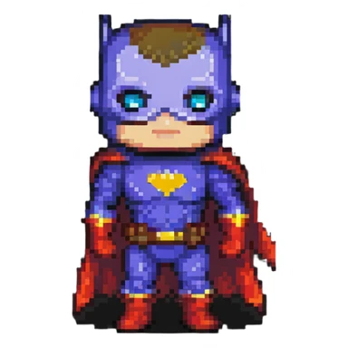 superhero funko pop style pixel art sticker
