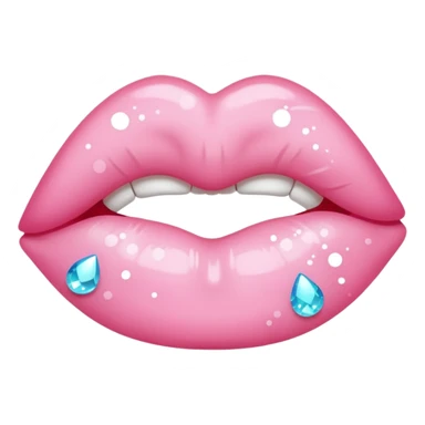 a light pink kiss mark with sparkles around it sticker