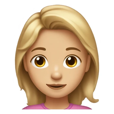 Small girl with light brown hair and blonde highlights and a drawing sticker