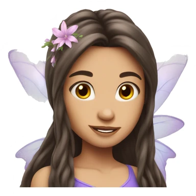 Brunette attractive long hair fairy sticker