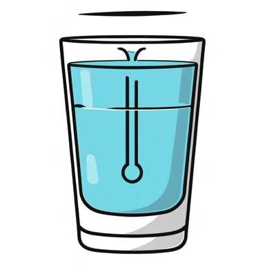 empty water glass with drought symbol sticker