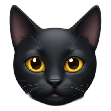 Black cat with star in head sticker