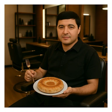 birinchidagi odamni yuziga 2 rasmdagi odamga uzidak qilib chizib bergin xuddu shunday non yen utirganini sticker