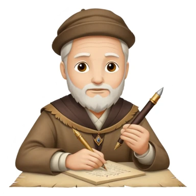 ancient Feathered pen scholar sticker