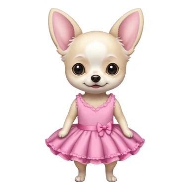White chihuahua with pink dresse sticker