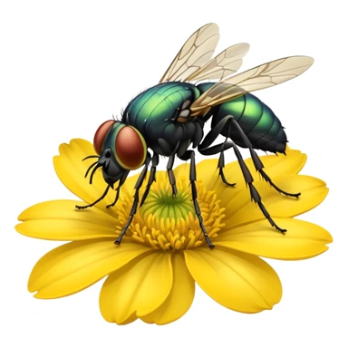
fly on flower sticker