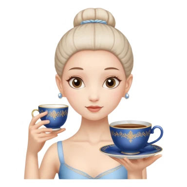 ballerina with a cup head sticker