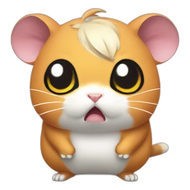 hamtaro realistic angry sticker