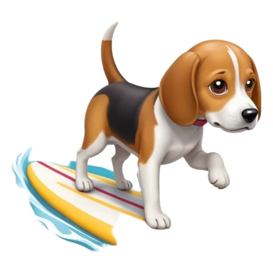 Beagle surfing sticker