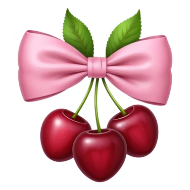 cherries with light pink bow sticker