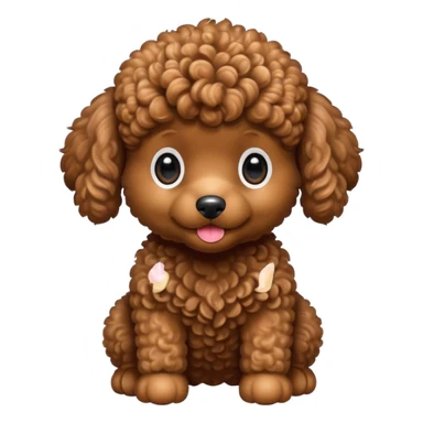 Cute brown poodle toy puppy sticker