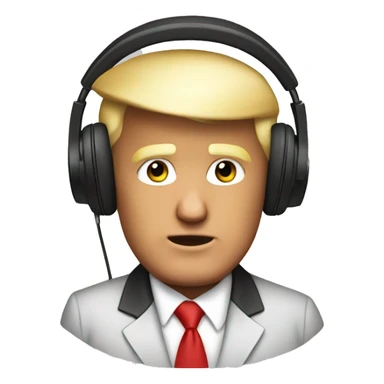 donald trump wearing headphones sticker
