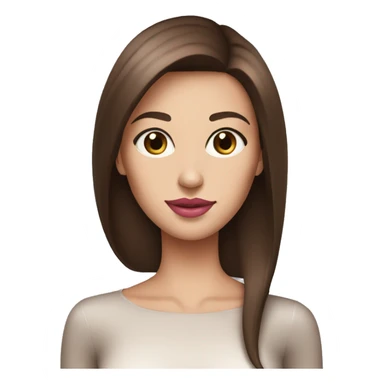 A beautiful woman with straight brown hair, pink lips, thin lips  sticker