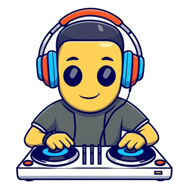 DJ mixing music sticker