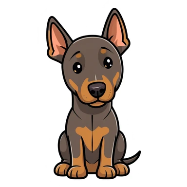 brown Doberman girl sticker