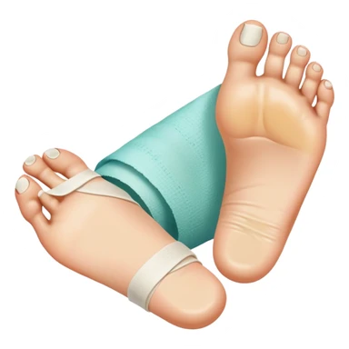 foot with blistered toes with pus and bandages sticker