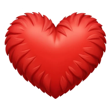 Yumshoq momiq qizil yurak sticker