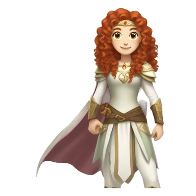 a white girl with long red curly hair and freckles, cosplaying Princess Zelda posing and smiling sticker
