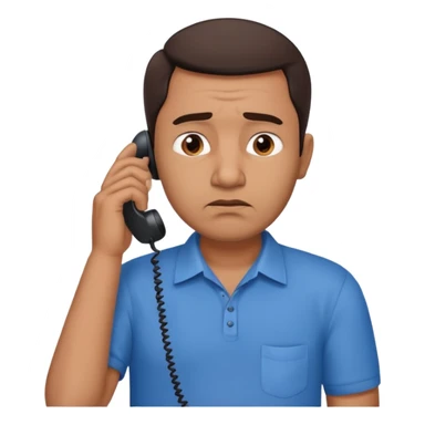 generate an indian dad, talking on call. looking upset sticker