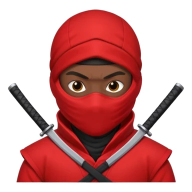 black skin ninja red clothes white background sticker