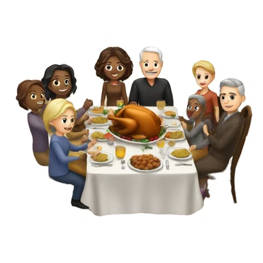 Thanksgiving dinner with white family  sticker