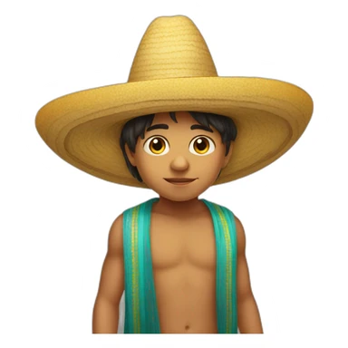 Mexican child with huge sombrero sticker